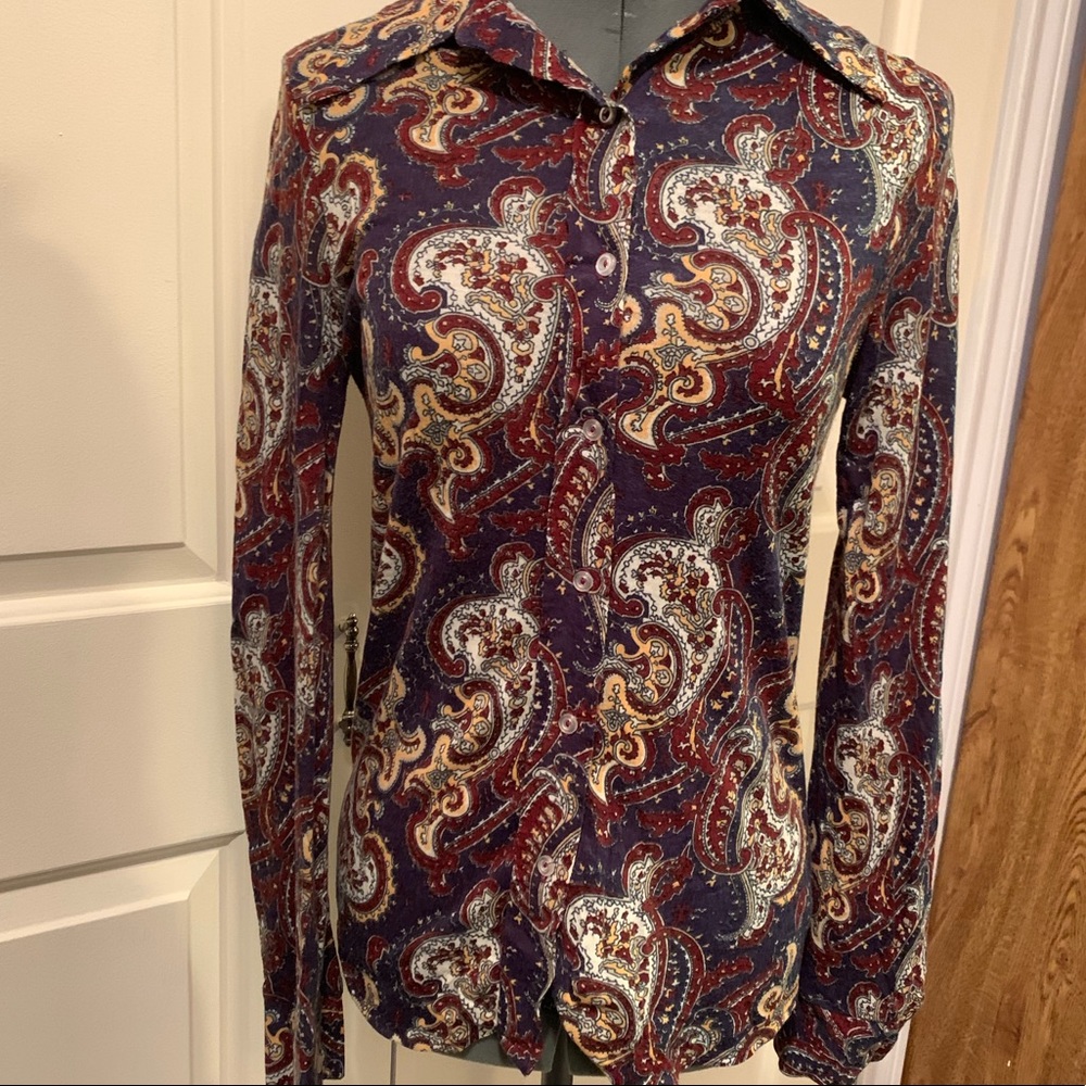 Vintage Paisley Print Blouse
